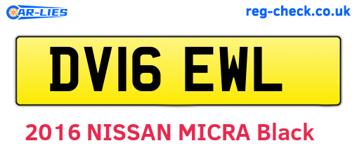 DV16EWL are the vehicle registration plates.
