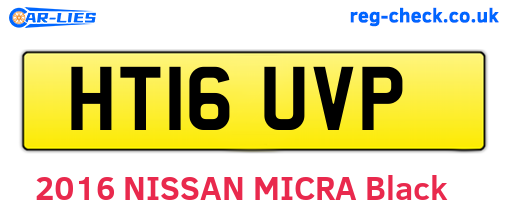 HT16UVP are the vehicle registration plates.
