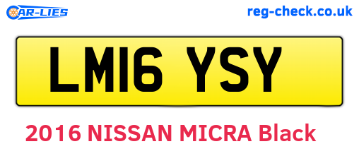 LM16YSY are the vehicle registration plates.