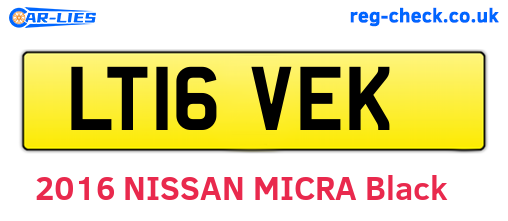 LT16VEK are the vehicle registration plates.