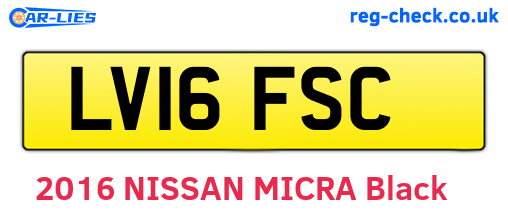 LV16FSC are the vehicle registration plates.