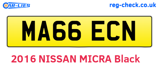 MA66ECN are the vehicle registration plates.