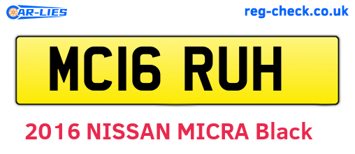MC16RUH are the vehicle registration plates.