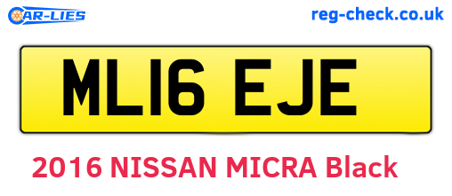 ML16EJE are the vehicle registration plates.