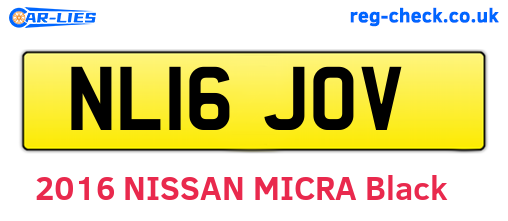 NL16JOV are the vehicle registration plates.