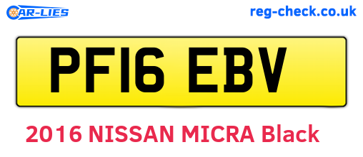 PF16EBV are the vehicle registration plates.