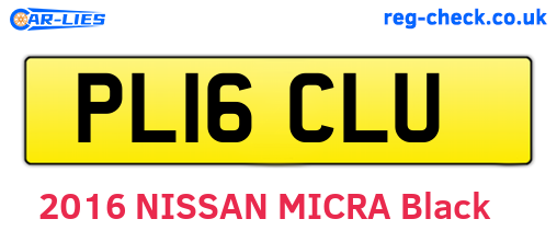 PL16CLU are the vehicle registration plates.