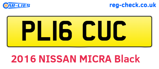 PL16CUC are the vehicle registration plates.