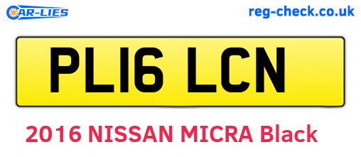 PL16LCN are the vehicle registration plates.