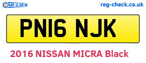 PN16NJK are the vehicle registration plates.