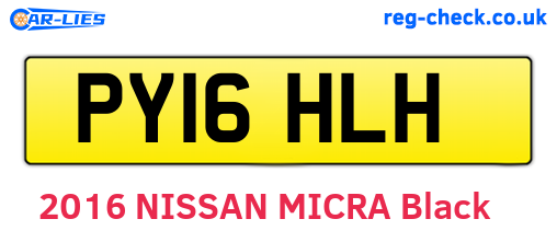 PY16HLH are the vehicle registration plates.