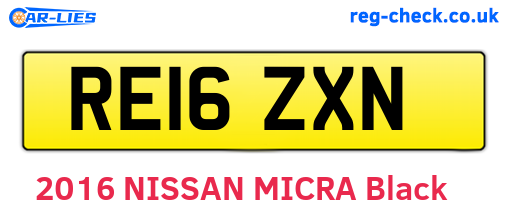 RE16ZXN are the vehicle registration plates.