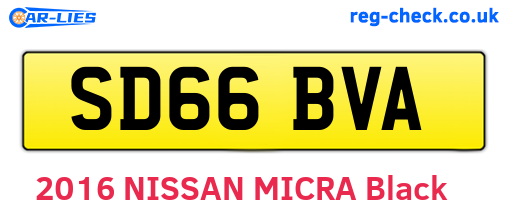SD66BVA are the vehicle registration plates.