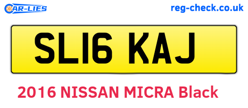 SL16KAJ are the vehicle registration plates.