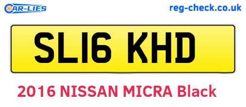 SL16KHD are the vehicle registration plates.