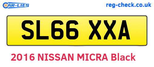 SL66XXA are the vehicle registration plates.