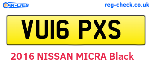 VU16PXS are the vehicle registration plates.