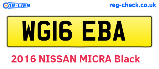 WG16EBA are the vehicle registration plates.