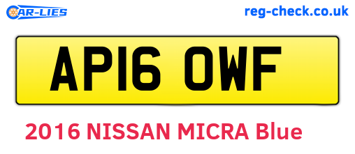 AP16OWF are the vehicle registration plates.