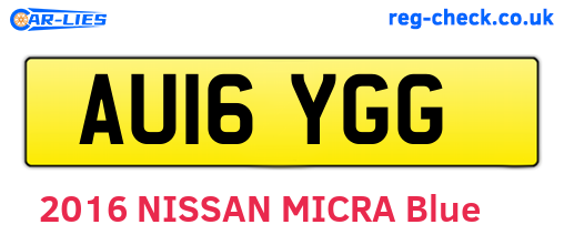 AU16YGG are the vehicle registration plates.