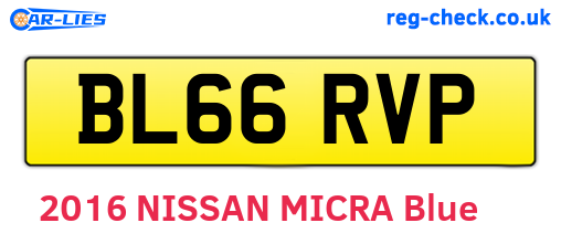 BL66RVP are the vehicle registration plates.