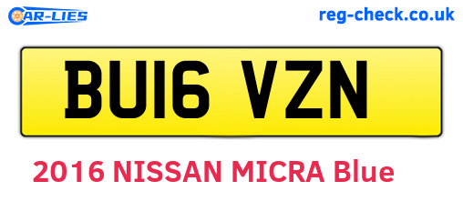 BU16VZN are the vehicle registration plates.