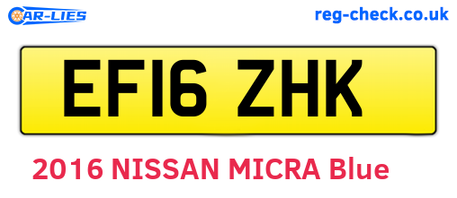 EF16ZHK are the vehicle registration plates.