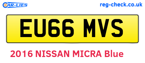 EU66MVS are the vehicle registration plates.