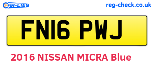 FN16PWJ are the vehicle registration plates.