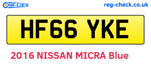 HF66YKE are the vehicle registration plates.