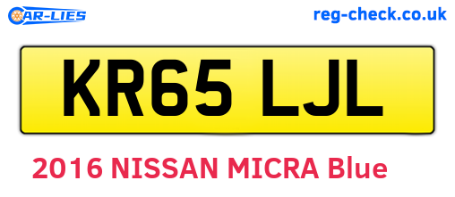 KR65LJL are the vehicle registration plates.