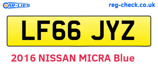 LF66JYZ are the vehicle registration plates.