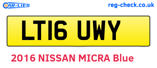 LT16UWY are the vehicle registration plates.