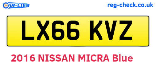 LX66KVZ are the vehicle registration plates.