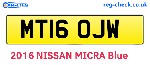 MT16OJW are the vehicle registration plates.