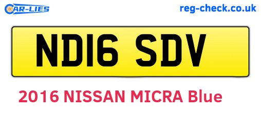 ND16SDV are the vehicle registration plates.