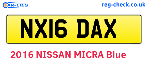 NX16DAX are the vehicle registration plates.
