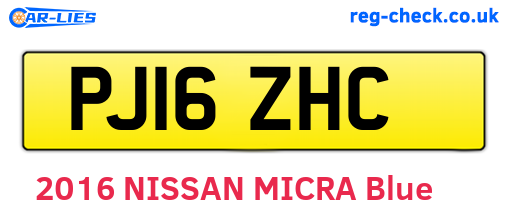 PJ16ZHC are the vehicle registration plates.