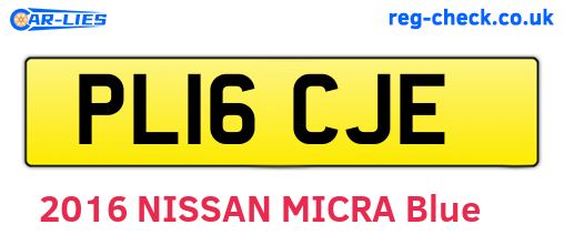 PL16CJE are the vehicle registration plates.
