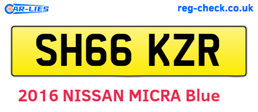 SH66KZR are the vehicle registration plates.