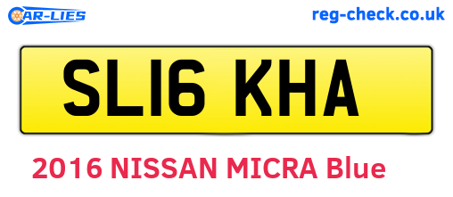 SL16KHA are the vehicle registration plates.