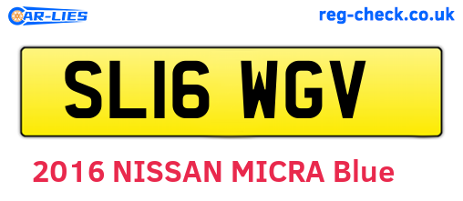 SL16WGV are the vehicle registration plates.