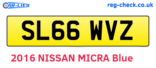 SL66WVZ are the vehicle registration plates.
