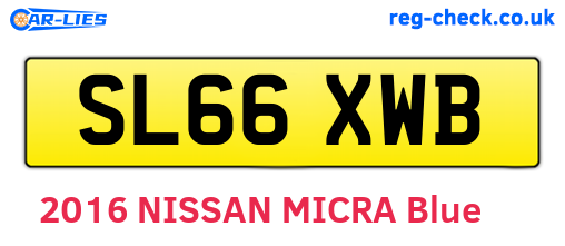 SL66XWB are the vehicle registration plates.