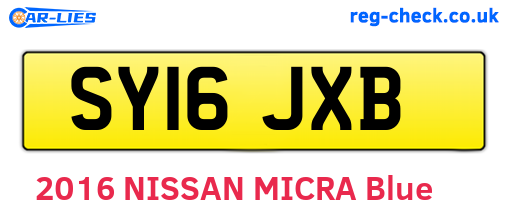 SY16JXB are the vehicle registration plates.