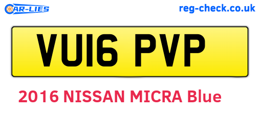 VU16PVP are the vehicle registration plates.