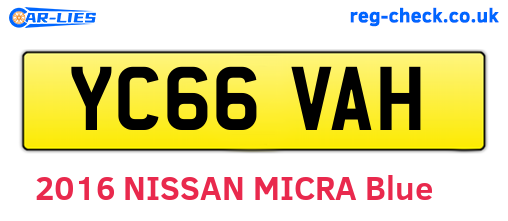 YC66VAH are the vehicle registration plates.