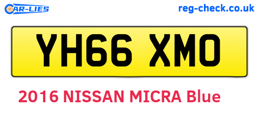 YH66XMO are the vehicle registration plates.