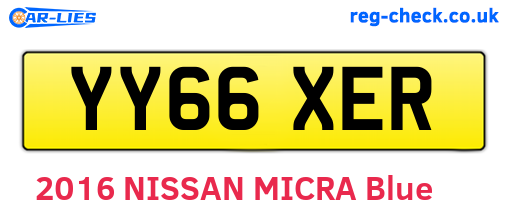 YY66XER are the vehicle registration plates.
