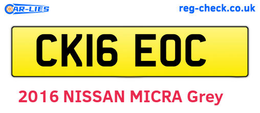 CK16EOC are the vehicle registration plates.